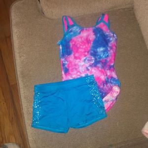 Child’s leotard and dance shorts set